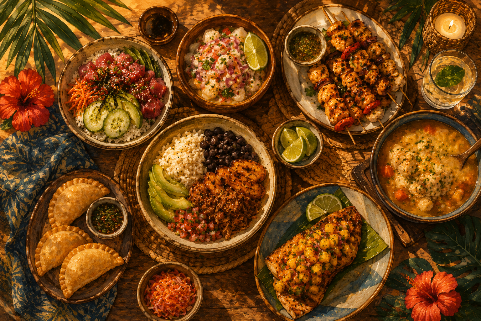 Island food spread